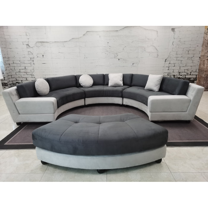 Hokku Designs Dotsy 4 Piece Upholstered Sectional Wayfair